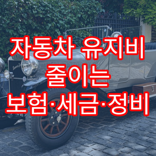 자동차 유지비 줄이는 보험·세금·정비 통합 절약 팁