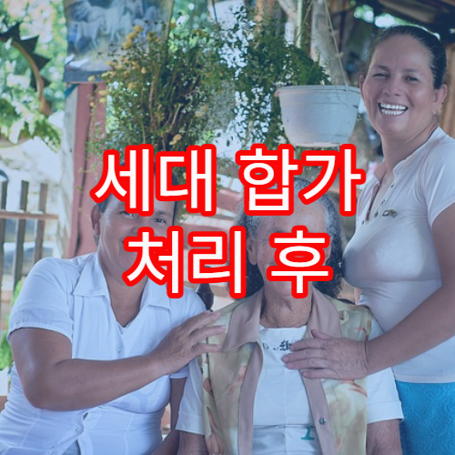 세대 합가 처리 후 주민등록 서류 표시 방식 설명